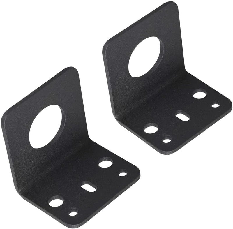 VANROUG 2 Pcs L-Bracket 1255 3/4 Hole Thick Steel Mobile Antennas Brackets for UHF VHF Coax NMO Antenna Mounts Cable Mobile Antennas (Black) - Image 1